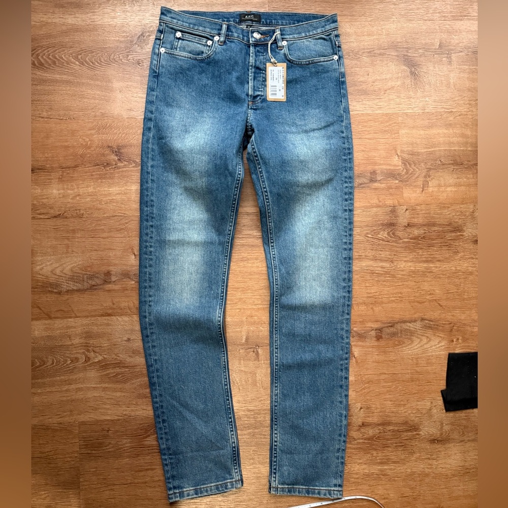 A.P.C. Men's Slim Jeans in Medium Blue Wash